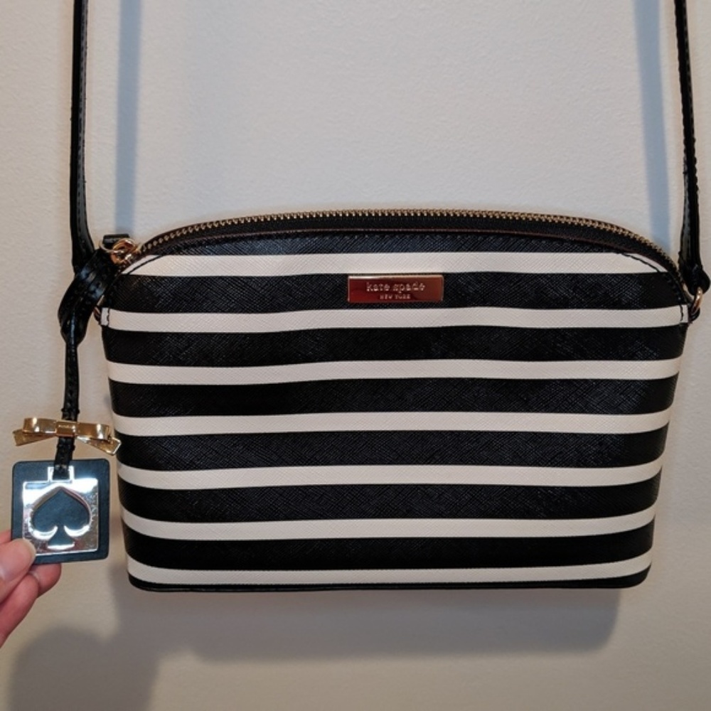 Kate Spade Hana Purse, Black/White Stripe